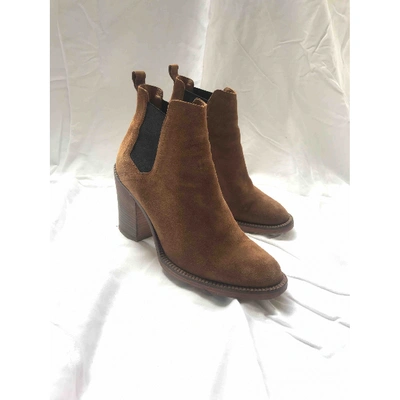 Pre-owned Maje Camel Suede Boots