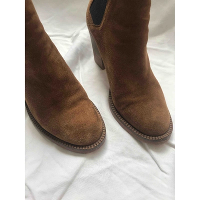 Pre-owned Maje Camel Suede Boots