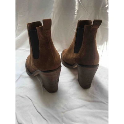 Pre-owned Maje Camel Suede Boots