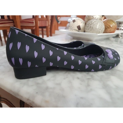 Pre-owned Melissa Ballet Flats In Black