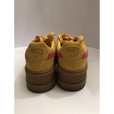 Pre-owned Fenty X Puma Yellow Suede Trainers