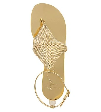 Shop Giuseppe Zanotti Square Jewelled Sandals In Gold