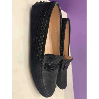 Pre-owned Tod's Gommino Flats In Black