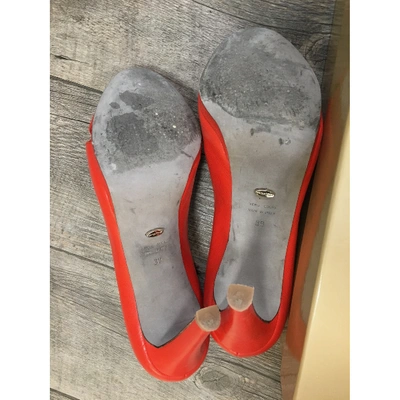 Pre-owned Sergio Rossi Orange Leather Heels