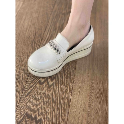 Pre-owned Stella Mccartney Binx Cloth Trainers In White