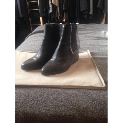 Pre-owned Ash Leather Ankle Boots In Black