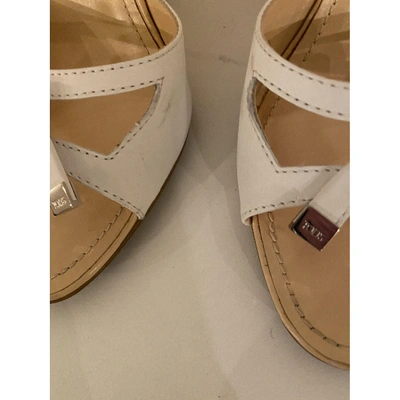 Pre-owned Tod's Leather Espadrilles In White