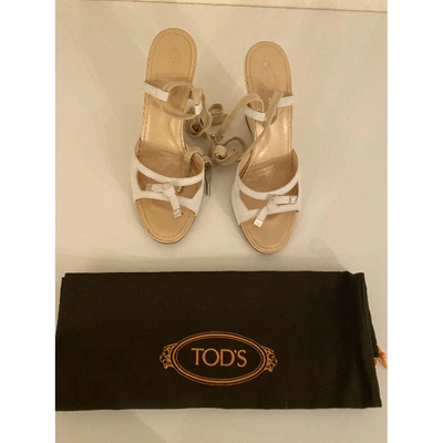 Pre-owned Tod's Leather Espadrilles In White