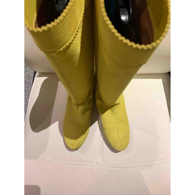 Pre-owned Blumarine Yellow Suede Boots