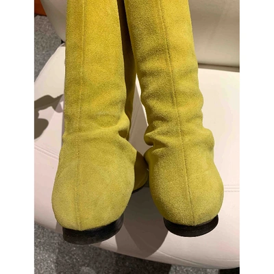 Pre-owned Blumarine Yellow Suede Boots
