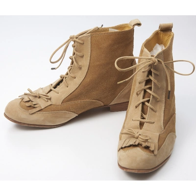 Pre-owned Comptoir Des Cotonniers Camel Suede Ankle Boots