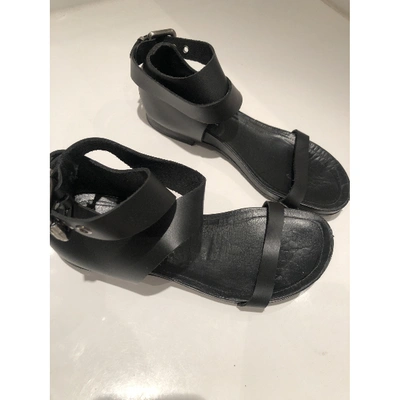 Pre-owned Hope Black Leather Sandals