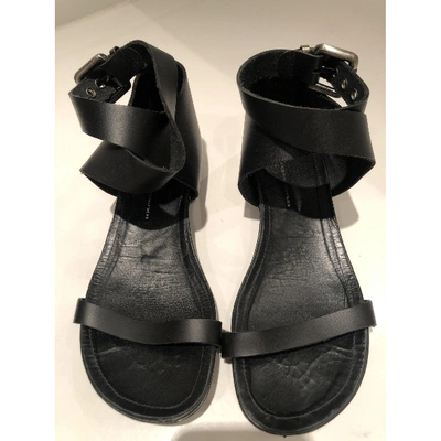 Pre-owned Hope Black Leather Sandals