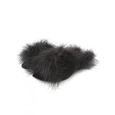 Pre-owned Simone Rocha Black Fur Sandals