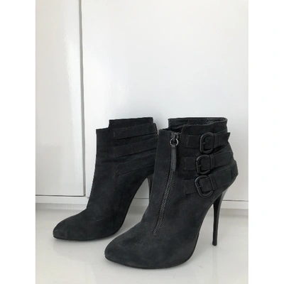 Pre-owned Giuseppe Zanotti Leather Ankle Boots In Blue