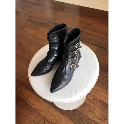Pre-owned Philosophy Di Lorenzo Serafini Leather Buckled Boots In Black