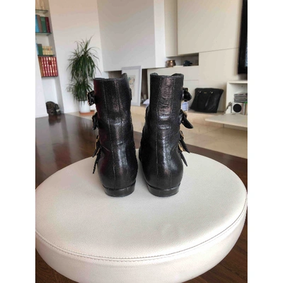 Pre-owned Philosophy Di Lorenzo Serafini Leather Buckled Boots In Black