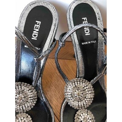 Pre-owned Fendi Leather Heels In Metallic