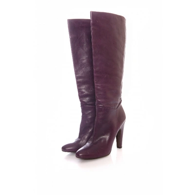 Pre-owned Pedro Garcia Leather Boots In Purple