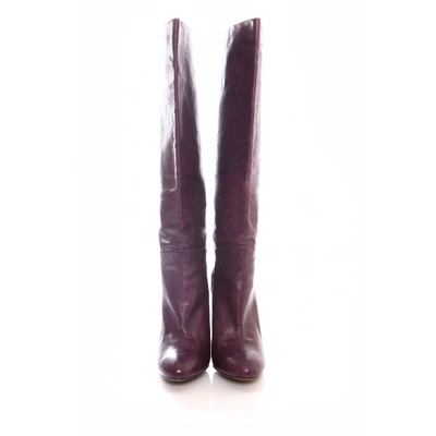Pre-owned Pedro Garcia Leather Boots In Purple