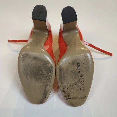 Pre-owned Valentino Garavani Tango Orange Patent Leather Heels