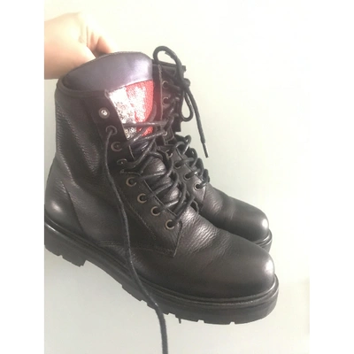 Pre-owned Tommy Jeans Black Leather Boots
