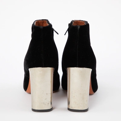 Pre-owned Celine Velvet Ankle Boots In Black
