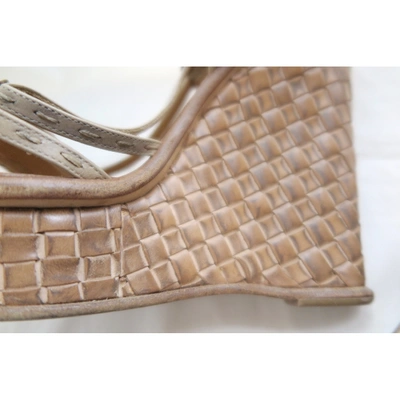 Pre-owned Bottega Veneta Leather Sandals In Brown