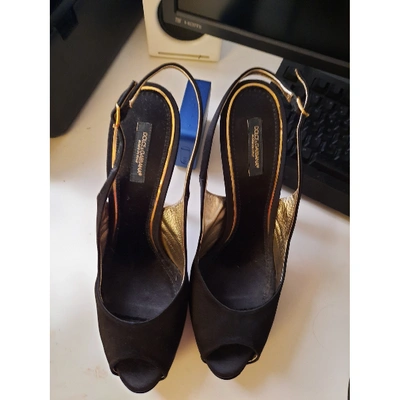 Pre-owned Dolce & Gabbana Cloth Heels In Black