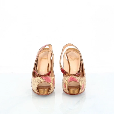 Pre-owned Christian Louboutin Pink Python Espadrilles