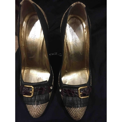 Pre-owned Dolce & Gabbana Leather Heels In Black