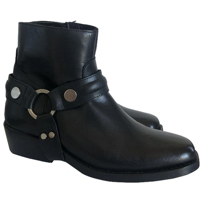 Pre-owned Claudie Pierlot Black Leather Ankle Boots