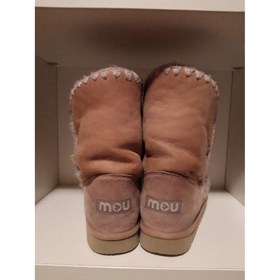 Pre-owned Mou Beige Suede Ankle Boots