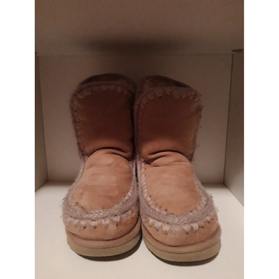 Pre-owned Mou Beige Suede Ankle Boots