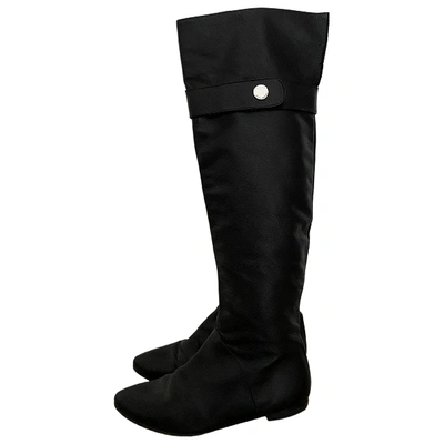 Pre-owned Coccinelle Leather Biker Boots In Black