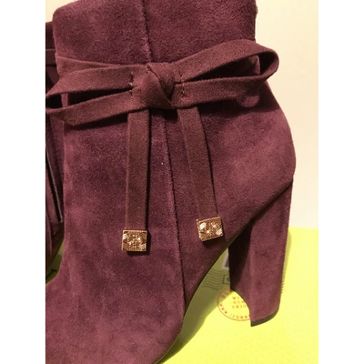 Pre-owned Ted Baker Ankle Boots In Burgundy
