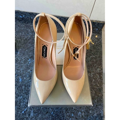 Pre-owned Tom Ford Ecru Patent Leather Heels