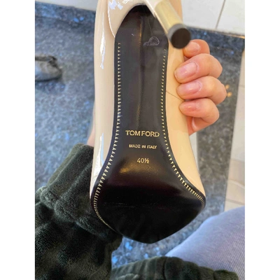 Pre-owned Tom Ford Ecru Patent Leather Heels