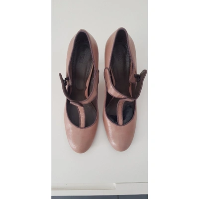 Pre-owned Hoss Intropia Leather Heels In Pink