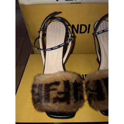 Pre-owned Fendi Black Mink Heels