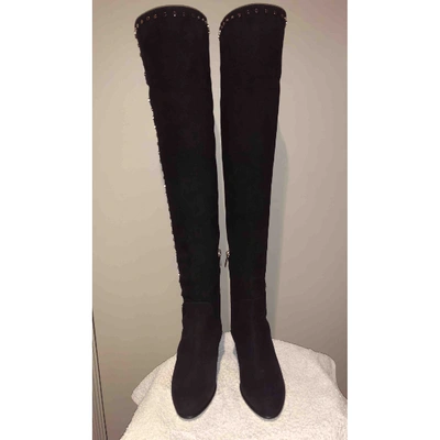 Pre-owned Jimmy Choo Black Suede Boots