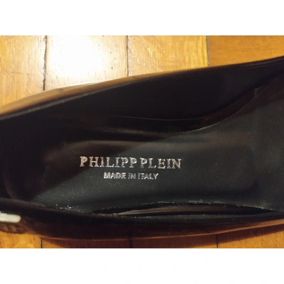 Pre-owned Philipp Plein Leather Ballet Flats In Black