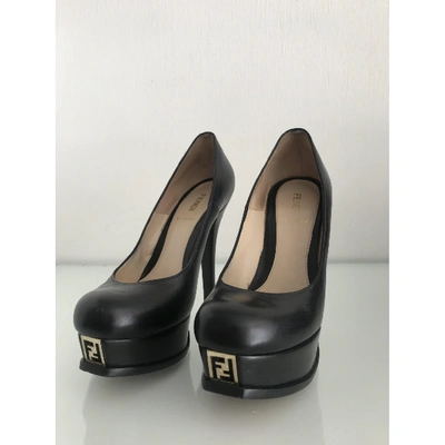 FENDI Pre-owned Leather Heels In Black