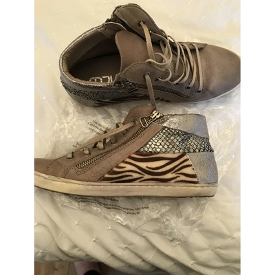 Pre-owned Museum Beige Leather Trainers