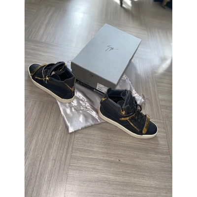 Pre-owned Giuseppe Zanotti Leather Trainers In Black