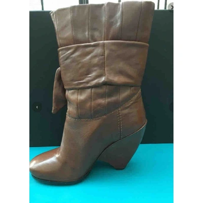 Pre-owned Marc Jacobs Leather Ankle Boots In Brown