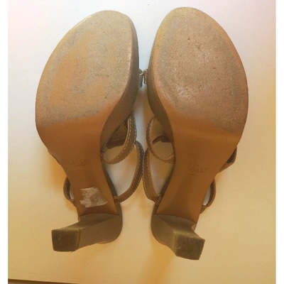 Pre-owned Furla Leather Heels In Khaki