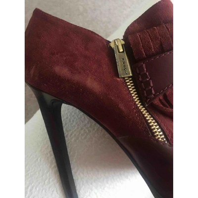 Pre-owned Emilio Pucci Ankle Boots In Burgundy