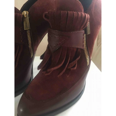 Pre-owned Emilio Pucci Ankle Boots In Burgundy