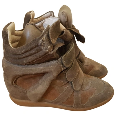 Pre-owned Isabel Marant Bayley Trainers In Khaki